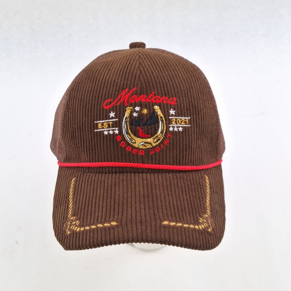 Anthropologie Brown Corduroy Montana Rodeo Hat Cap Snap Back One Size fits most